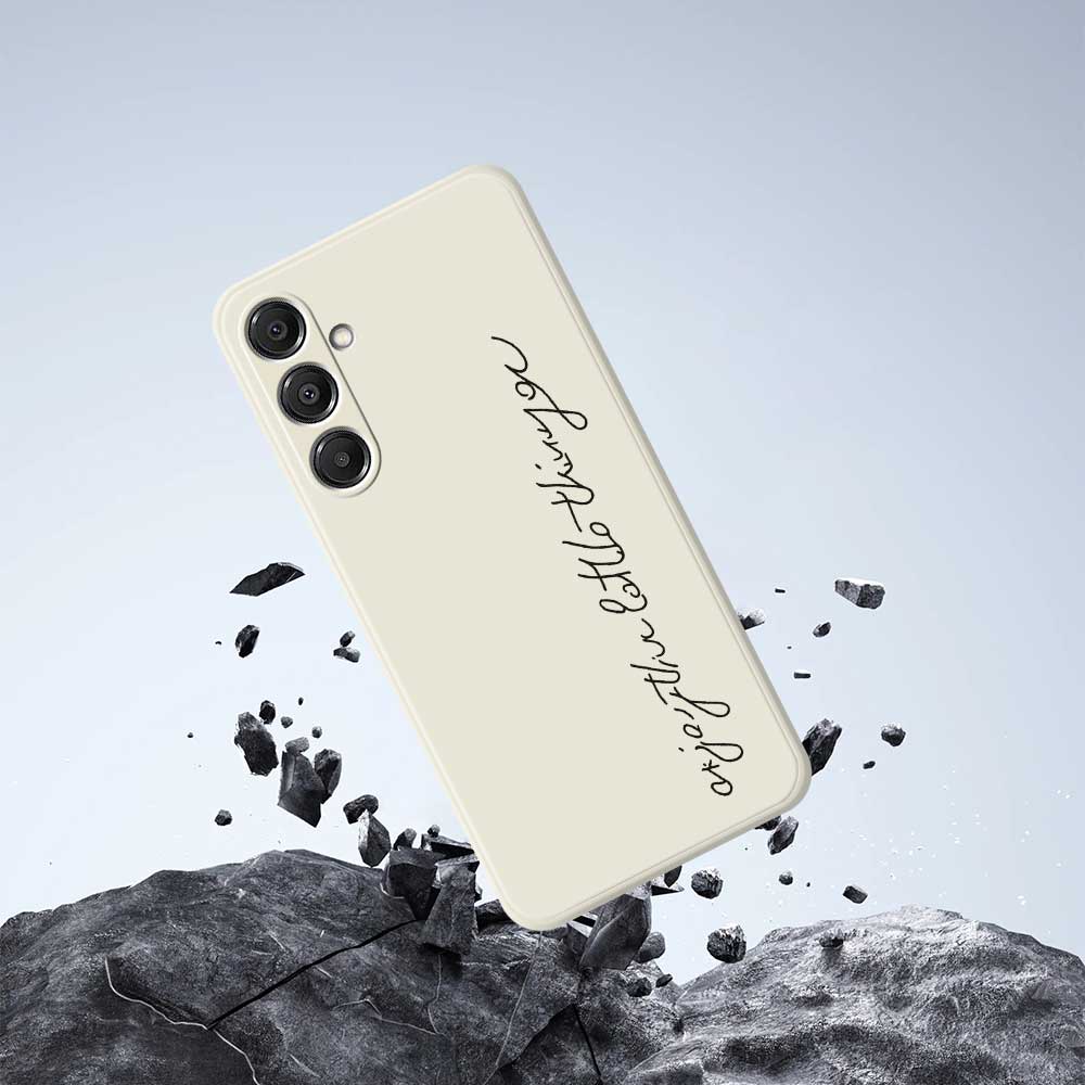 For Samsung Galaxy A16 5G/4G Case WordArt Pattern Printing Straight Edge TPU Phone Back Cover