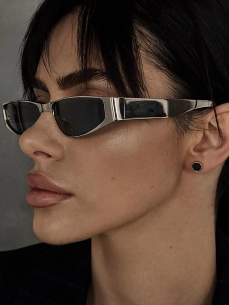 Small Narrow Frame Sunglasses Women Y2k Cat Eye Sun Glasses Female Fashion Brand Vintage Sports Punk Hip-Hop Style Eyewear