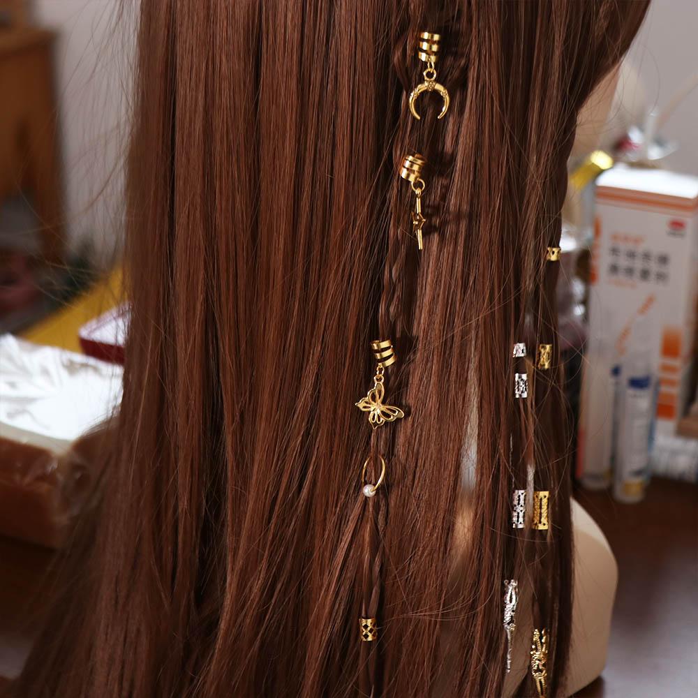 25pcs Butterfly Hollow Out Hair Ring Dread Locks Hair Braid Tubes Dreadlocks Beads for Braids