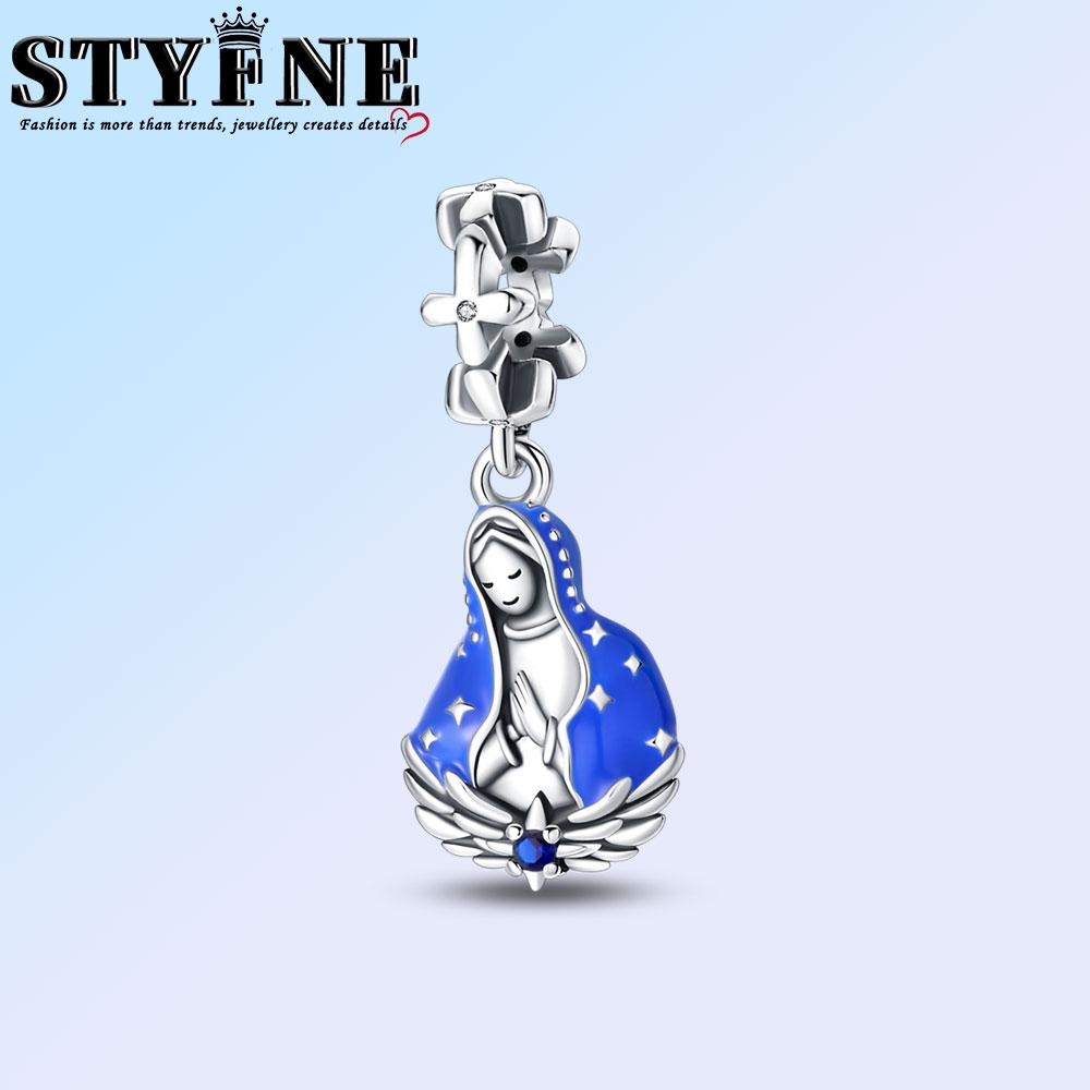 Copper Nossa Senhora Aparecida Dangle Cross Charms Pendants Fit Original Bracelets Diy Jewelry For Women