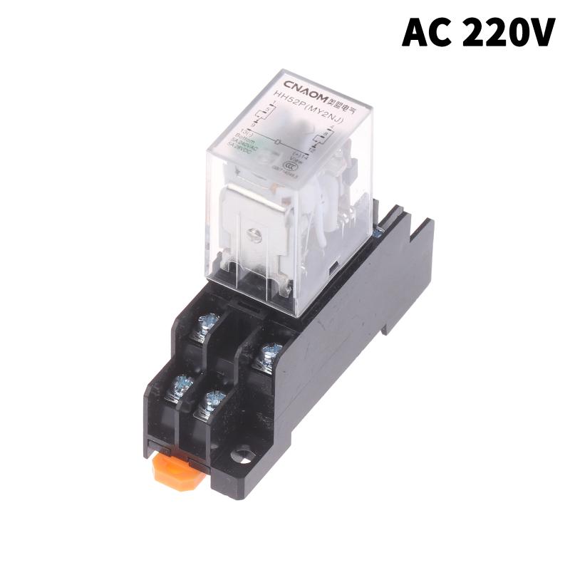 Miniature Coil Generalel Ectromagnetic Intermediate Relay Switch With Base Hh52P Led 12V Dc/220V Ac