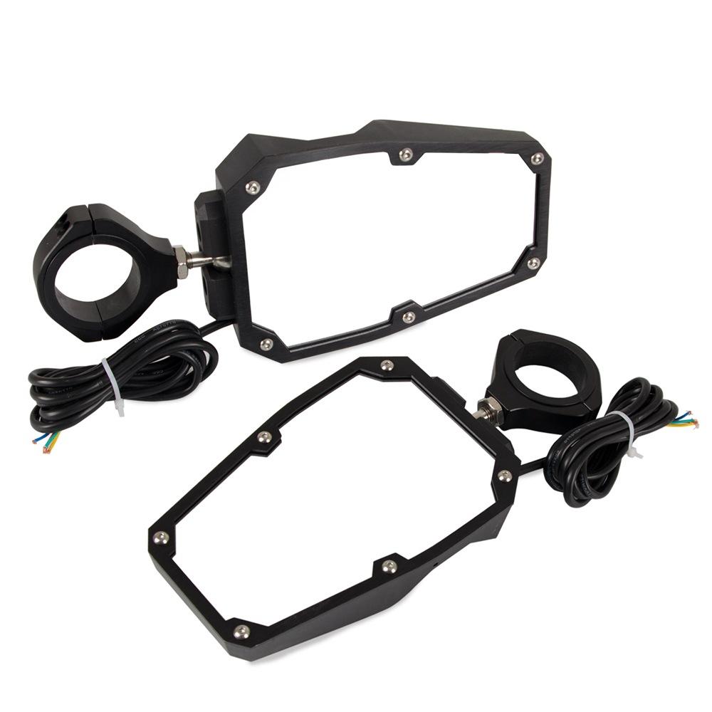 1.75" / 2" Side Rear View Mirrors Three-color Rear Frame Rearview Mirror With Led Light For Utv Atv