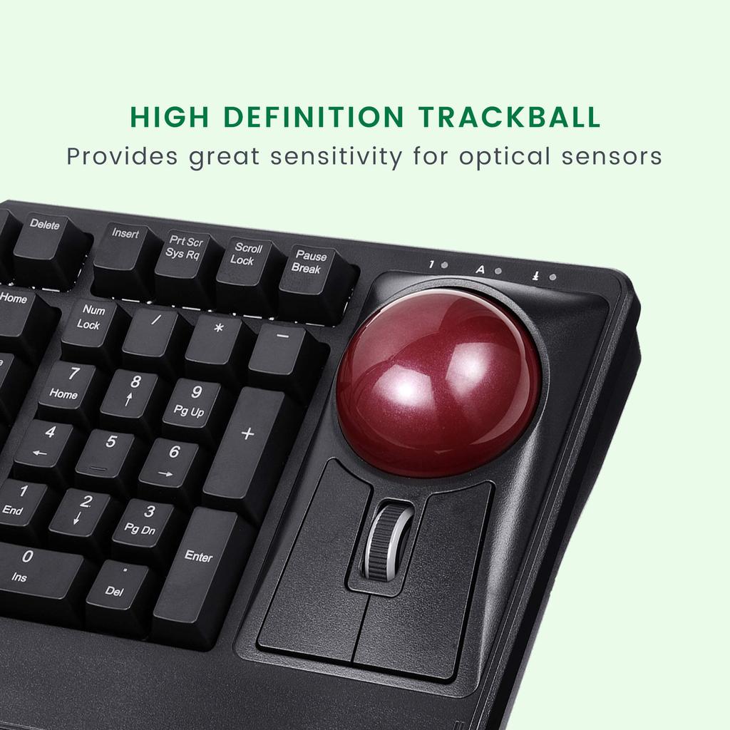 Perix PERIPRO-304 55mm Trackball, Glossy Finish, Red, Compatible with Other Manufacturers' 55mm Trackball Mice [Official Warranty] (Replacement