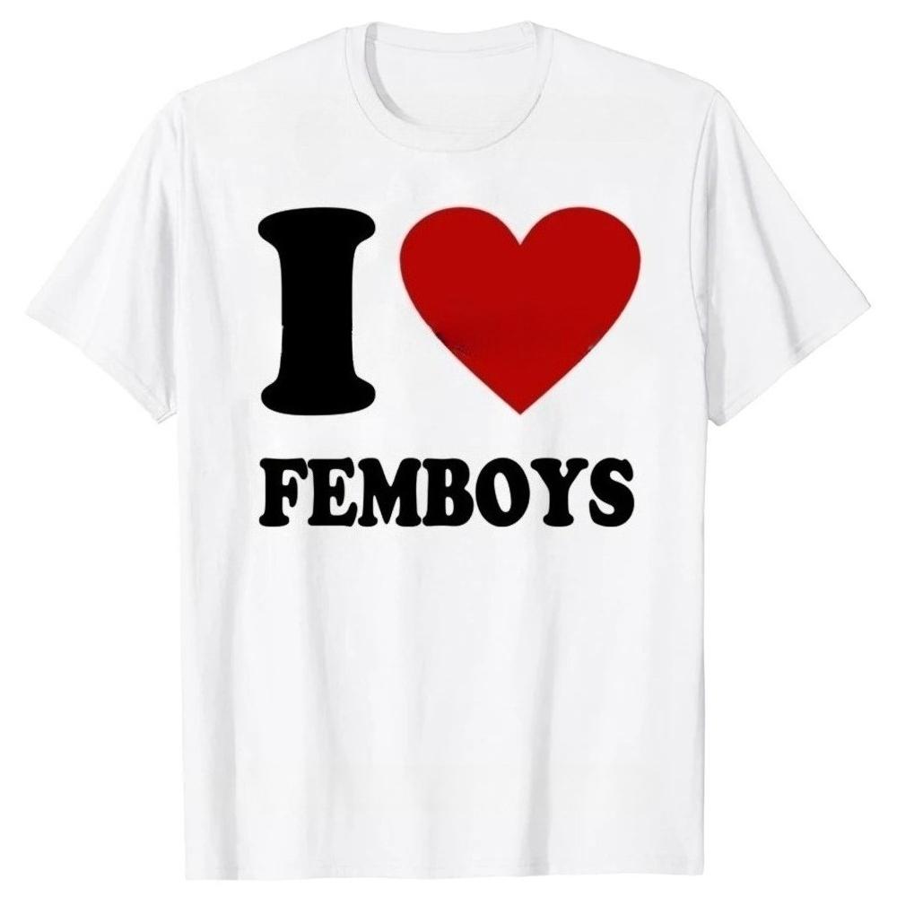 

Funny I Love Femboys Printed T-shirts Graphic T-shirts Women Short Sleeved T-shirts Women Sportswear Women Tops Graphic T Shirts 4XL