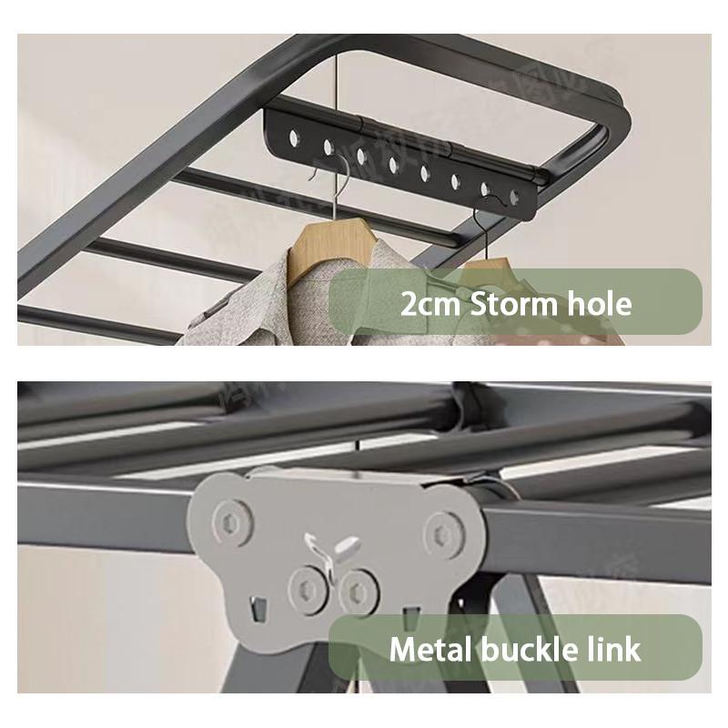 Foldable Clothes Drying Rack Laundry Rack Stainless Steel Thickened Drying Rack Household Indoor Balcony Baby Cool Hanger