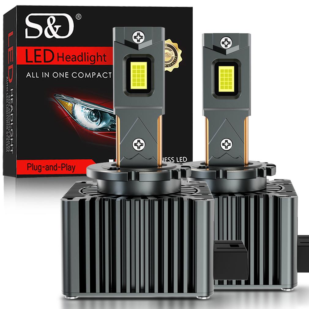 2 Stück 80000Lm D3S LED-Scheinwerferlampen 300W D1S D1R D2S D2R D3S D3R D4S D4R Turbo LED CSP Doppel-Kupferrohr-Leuchten Für BMW Benz Volvo Scheinwerfer 6000K Weiß D1S/D1R