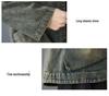 Plus Size V-neck Versatile Casual Long Sleeve Distressed Denim Jacket