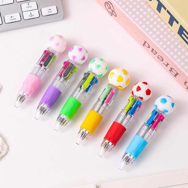 Cartoon Football Ballpoint Pen - Multi-color Press-type for Students and Journaling