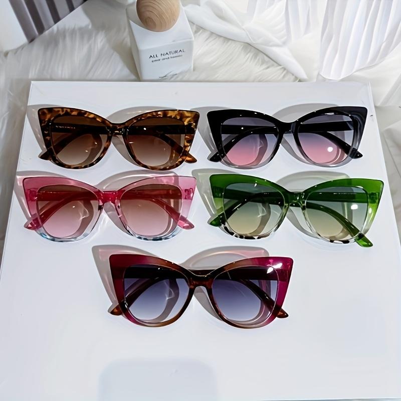 

5pcs Cat Eye Fashion Sunglasses, Polycarbonate Frame, AC Lens, Decorate Function, Anti-fog Cloth Included