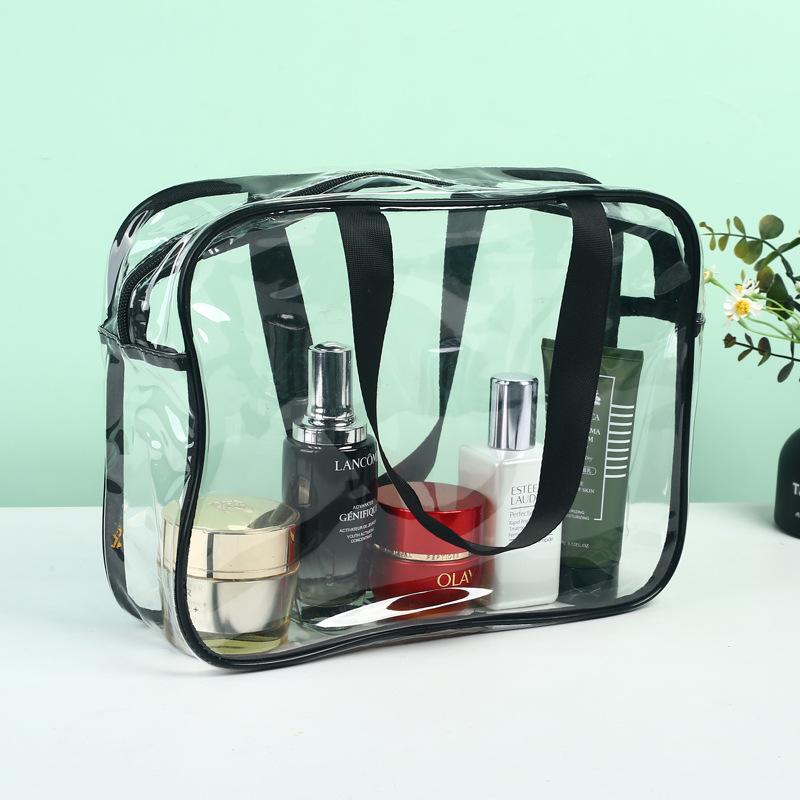 High-Grade Transparent PVC Makeup Bag: Portable, Waterproof Toiletry Storage