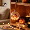 Dormitory Festive Accessory Halloween Glowing Sphere, Lighted Clear Ball Ornament, Cute Witch Seasonal Home Decoration Cat, LED Hanging for