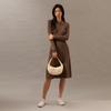 Calvin Klein Minimalist Commuter Pleated Zipper Underarm Bag Crescent Bag Women Shoulder Bag Vanilla-White 4F3010G-QER