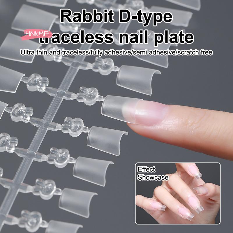 Clear Super D Arc Long Press on Nails Full Cover Gel Tips Nail Art Capsule Extensions for DIY Nail Salon