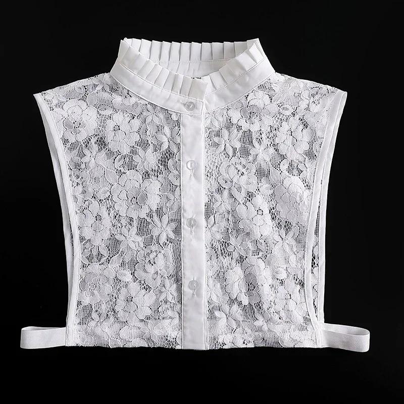 Formal False Collar Women Embroidery Faux Col Half Shirt Blouse Fake Collars Sweater Shirt Detachable Collars Accessories