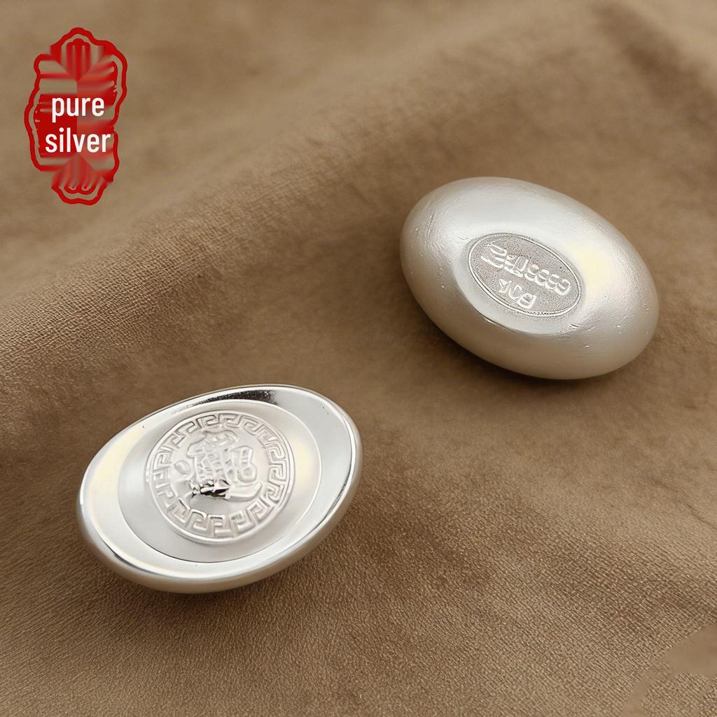 S999 Sterling Silver Beads: DIY Bracelet & Necklace Accessories, Ancient Method Pure Silver for Luck.