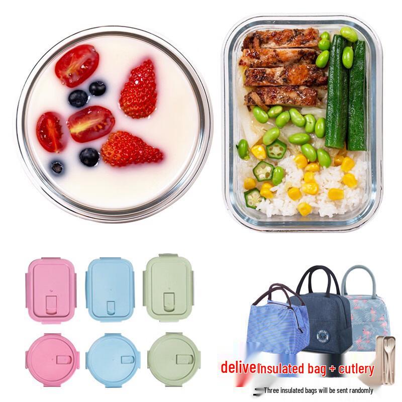 High Borosilicate Glass Lunch Box Set with Bag & Cutlery