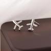 Trendy Diamond Zircon Airplane Stud Earrings for Women