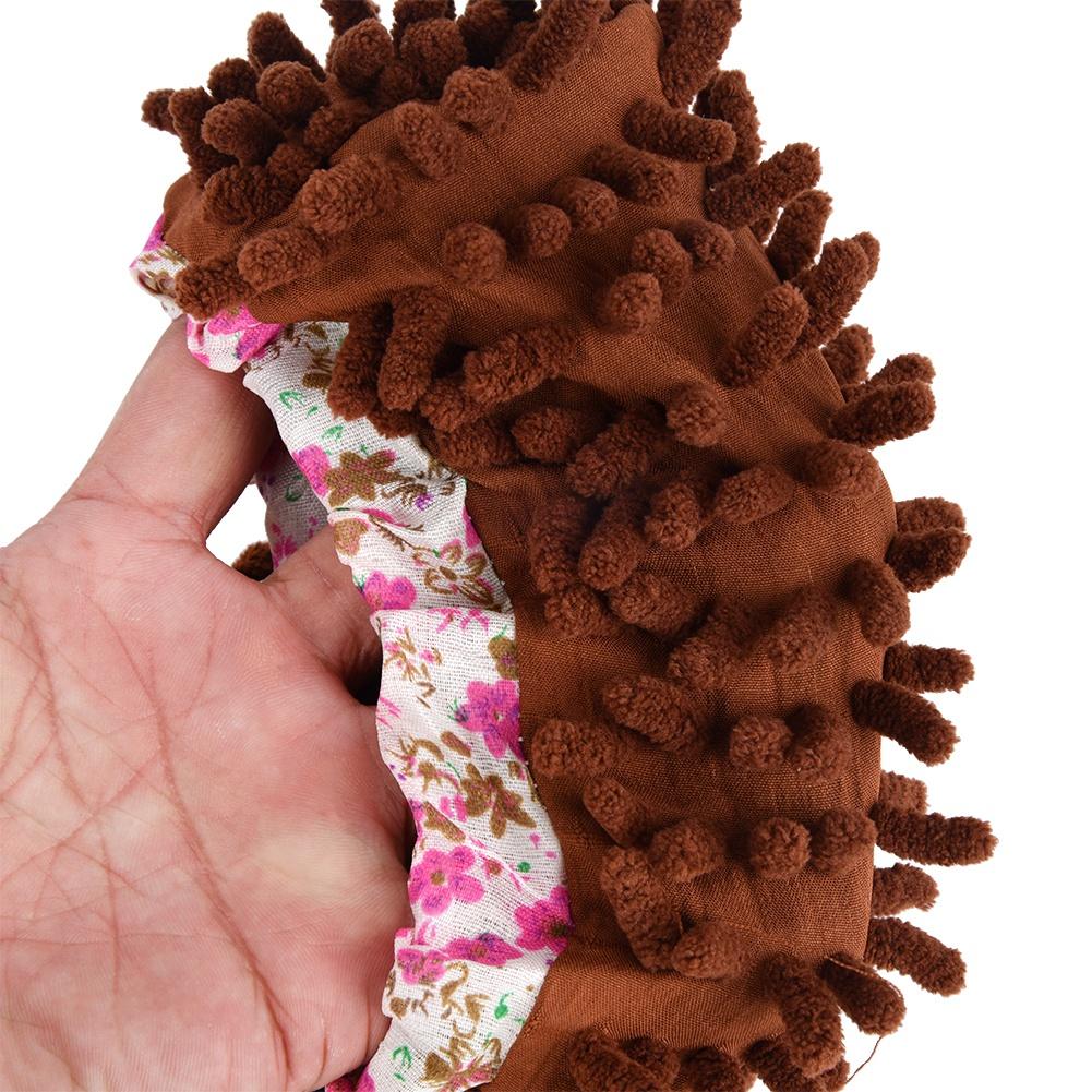 1 Piece Reusable Detachable Washable Household Floor Cleaning Slipper Mop Shoes Cover (Coffee)
