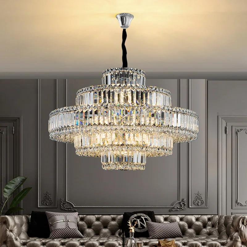 Moderne Luxus Deckenleuchter 2024 Neue LED-Beleuchtung Kristall Hängelampen Designer Heimdekoration Lustres für Wohnzimmer