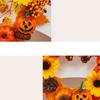 Pumpkin Garland with LED Light Halloween Ghost Festival Decoration Maple Leaf Accented Wall Hanging for Scene Layout Door
