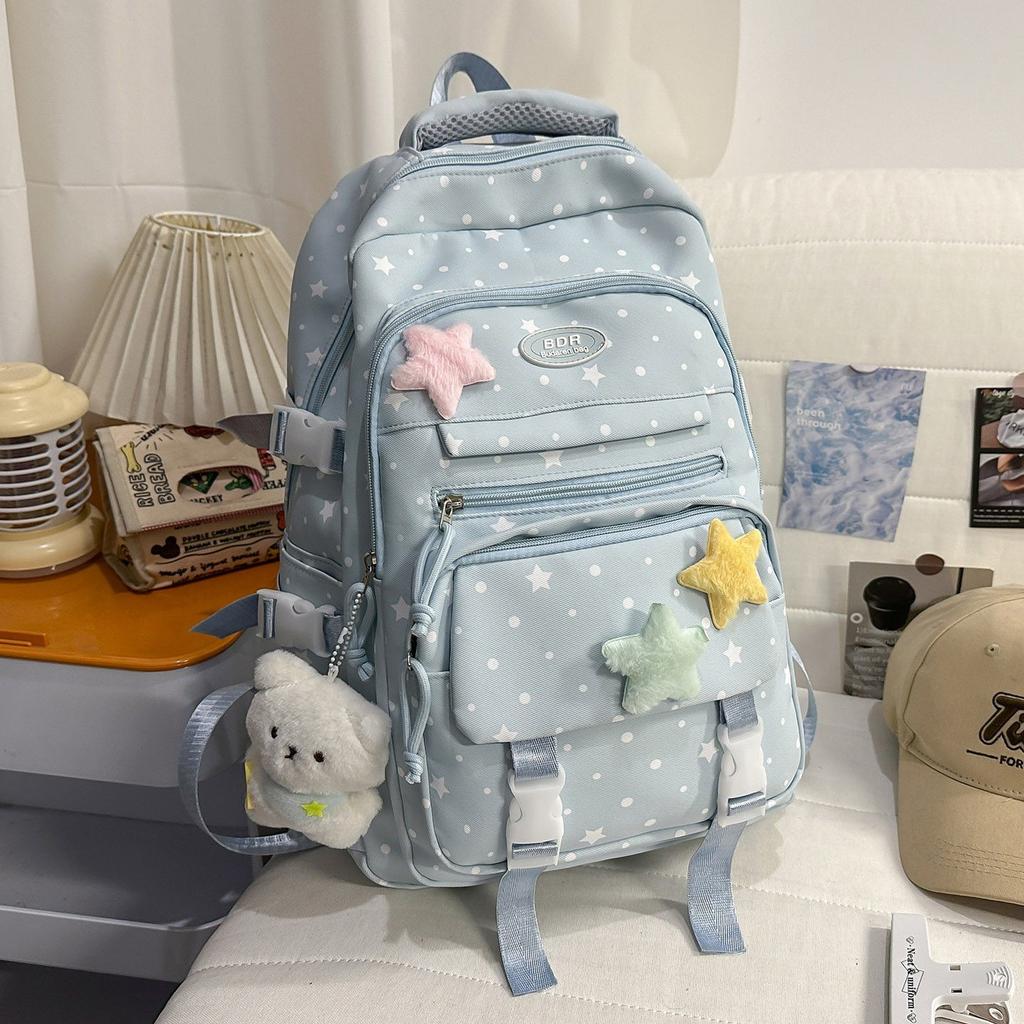 Schoolbag high value spotted schoolbag junior high school girls primary school students 1011 new high school students children backpack backpack