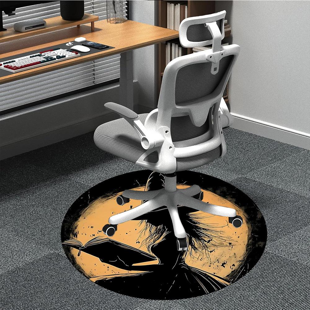 

1PC Witch Witchcraft Moonlight Office Round Area Rug, Indoor Mat Suitable For Office, Under Office Chairs Bedroom Living Room Home Decor, Room Deco 80cm by 80cm