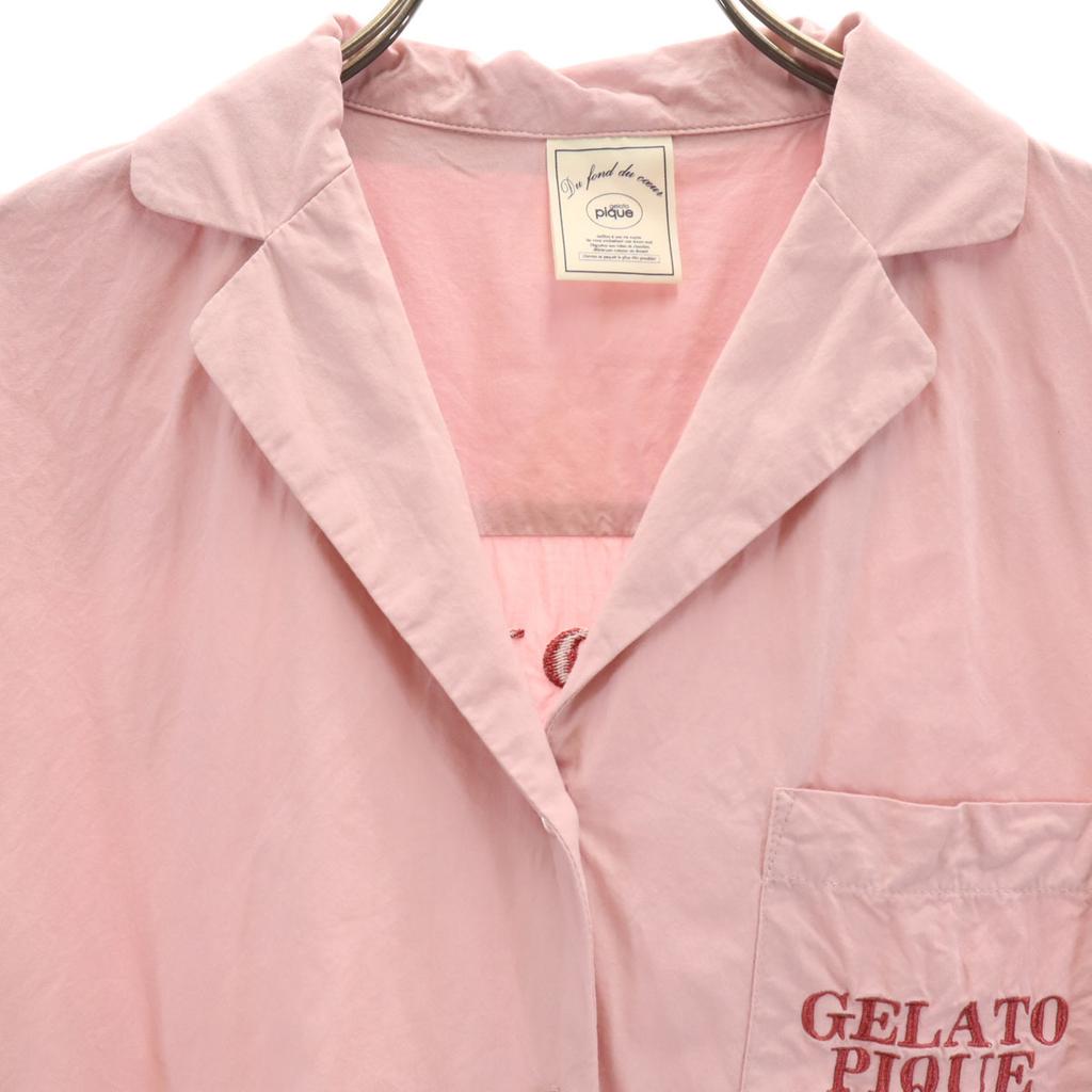 gelato pique Short Sleeve Diner Open Collar Shirt F Pink Women Used