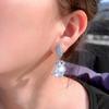 French Texture Light Luxury Geometric Lines Pearl Earrings Slightly Inlaid Zircon Design Earrings Autumn And Winter