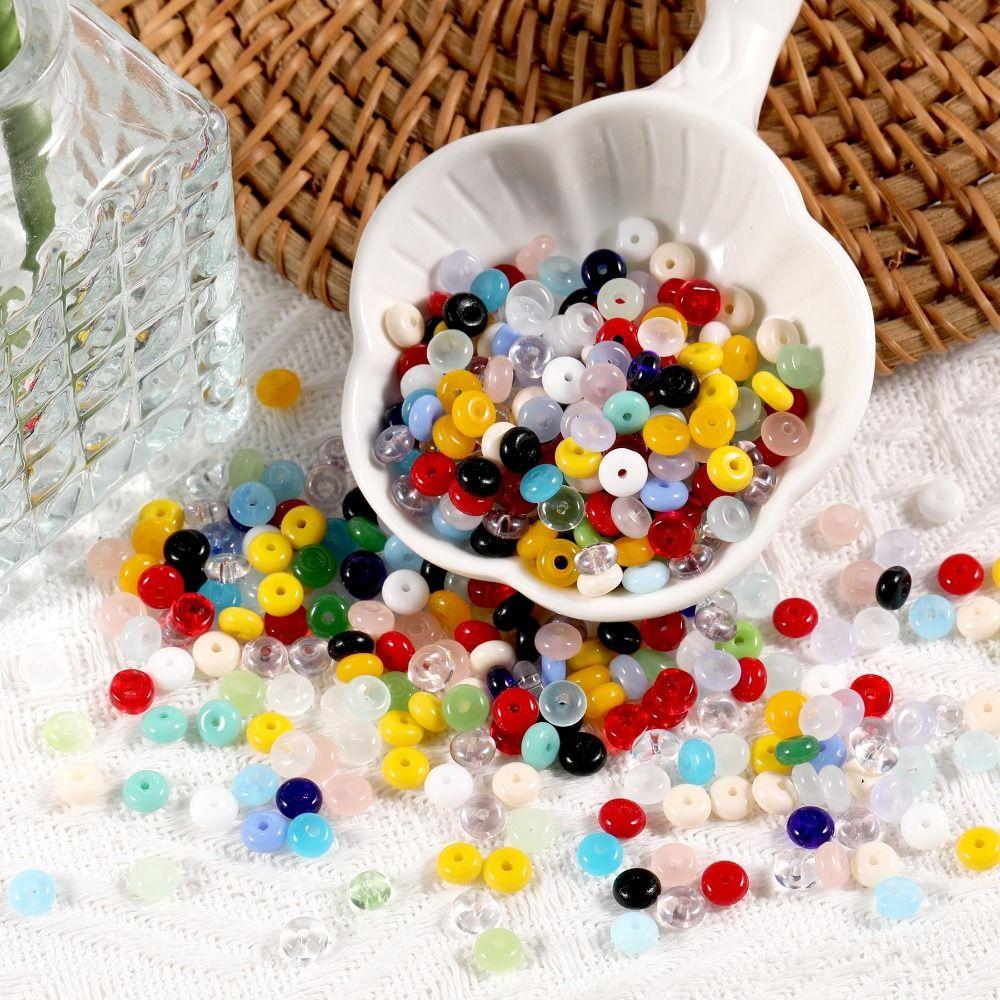 105Pcs Mixed Color DIY Jewelry Beads Multi-clolor Crystal Beads Flat Round Beads Mobile Phone Chain