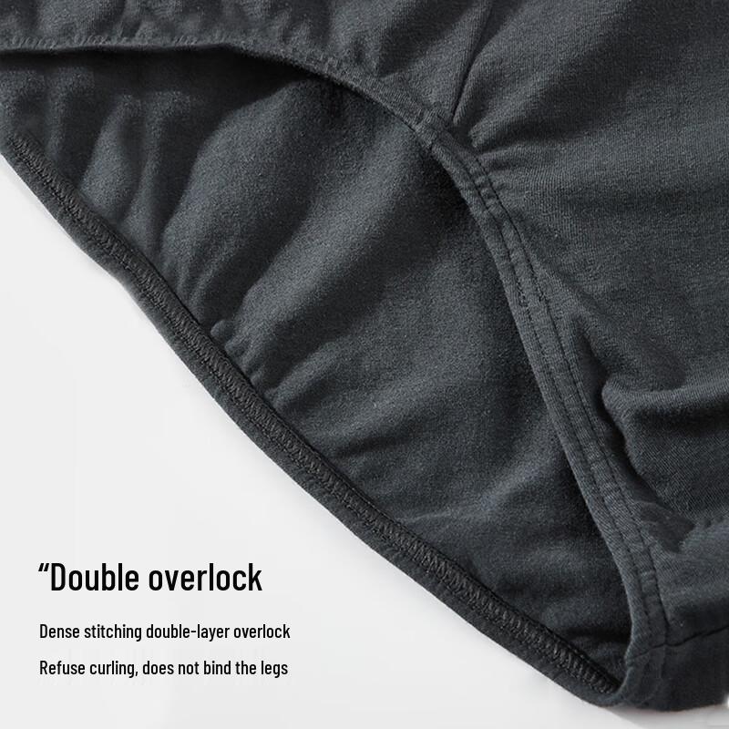 LANGSHA Men's Pure Cotton Antibacterial Briefs (4-Pack)