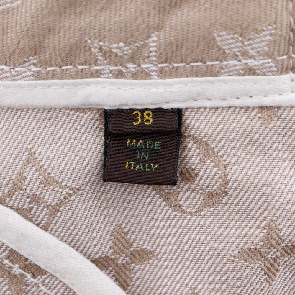 LOUIS VUITTON Monogram denim skirt tight Brown cotton/polyester Women Used