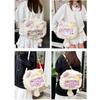 Pattern Cartoon Cute Bow Star Cat Plush Backpack With Transparent Compartment