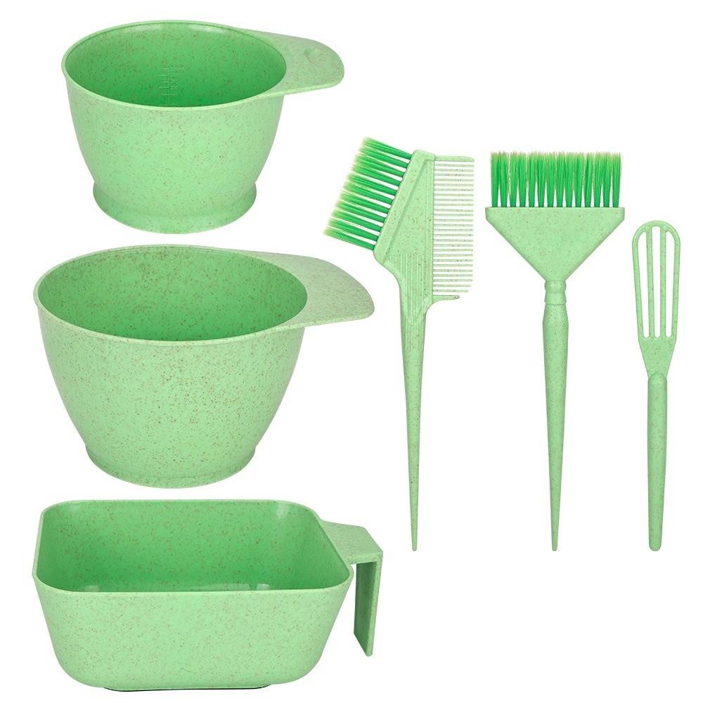 6Pcs DIY Hair Dye Tools Set 4 Colors Mixing Bowl Brush Set  for Bleaching Highlights