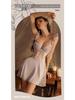 Guiruo Plus Size Deep V Underwire Mesh Camisole Nightgown Set