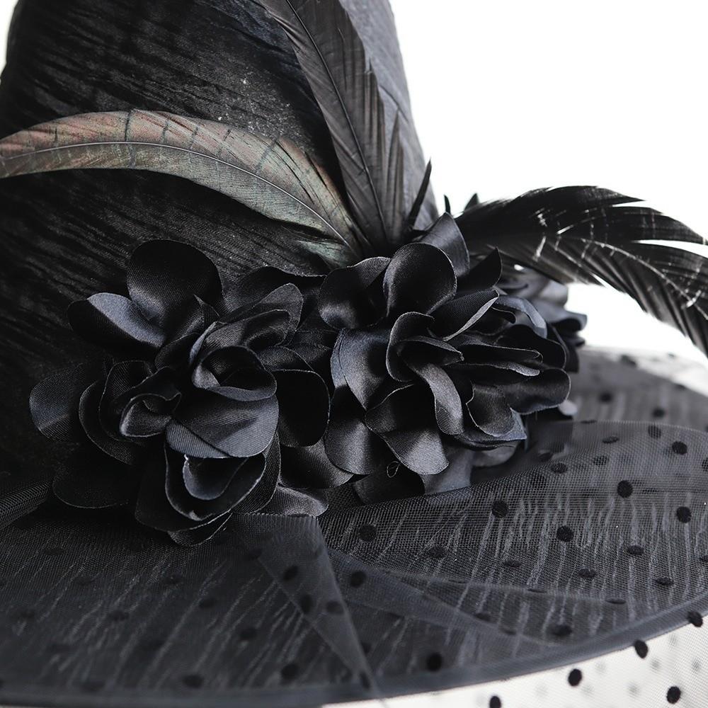 Gothic Wizard Hat Lace Veils Cosplay Hat Photography Props Halloween Witch Hat  Cosplay Event