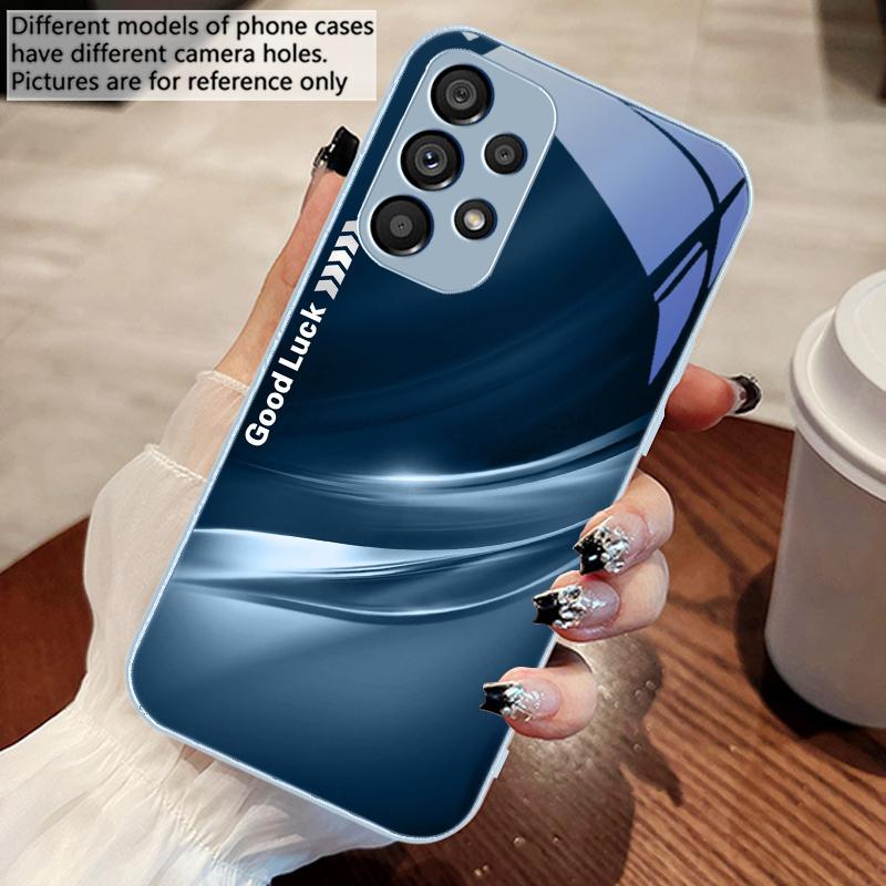 Lucky Gradient Ripple For Samsung Galaxy S10 4G S20 11E 30 S21 22 S24 Fe Pro S23 S25 Ultra 5G S9 Tempered Glass Phone Case