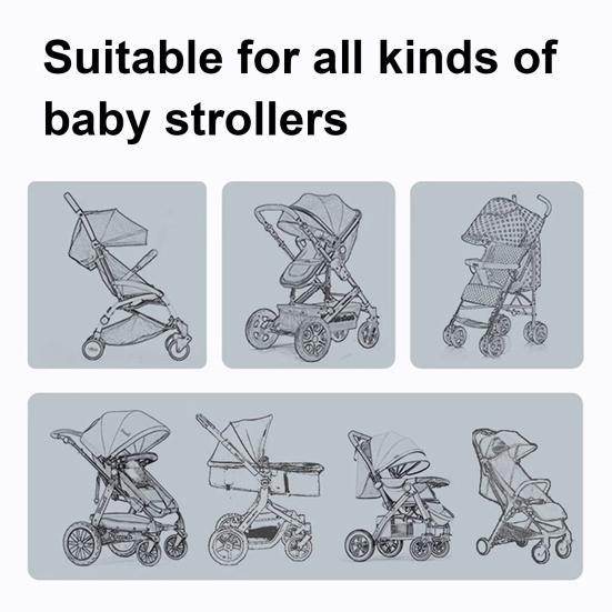 Baby Stroller Mosquito Net Breathable Mesh Lightweight Stroller Mosquito Protection Cover Foldable Universal Full Cover Stroller Netting with Elastic