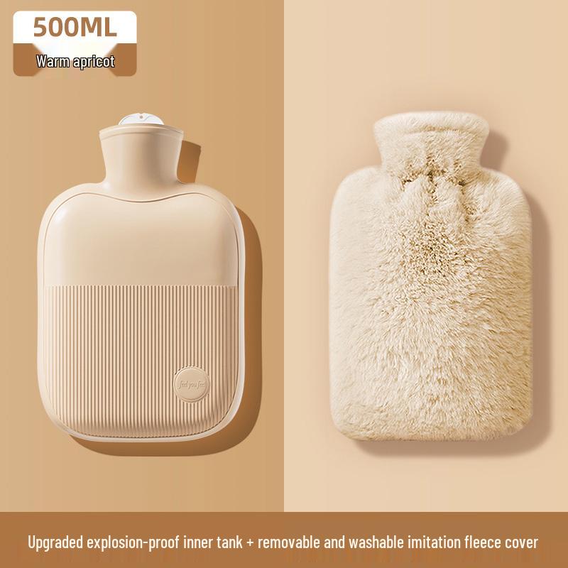 Plush Imitation Rabbit Fur Hot Water Bottle: Hand, Foot, and Bed Warmer