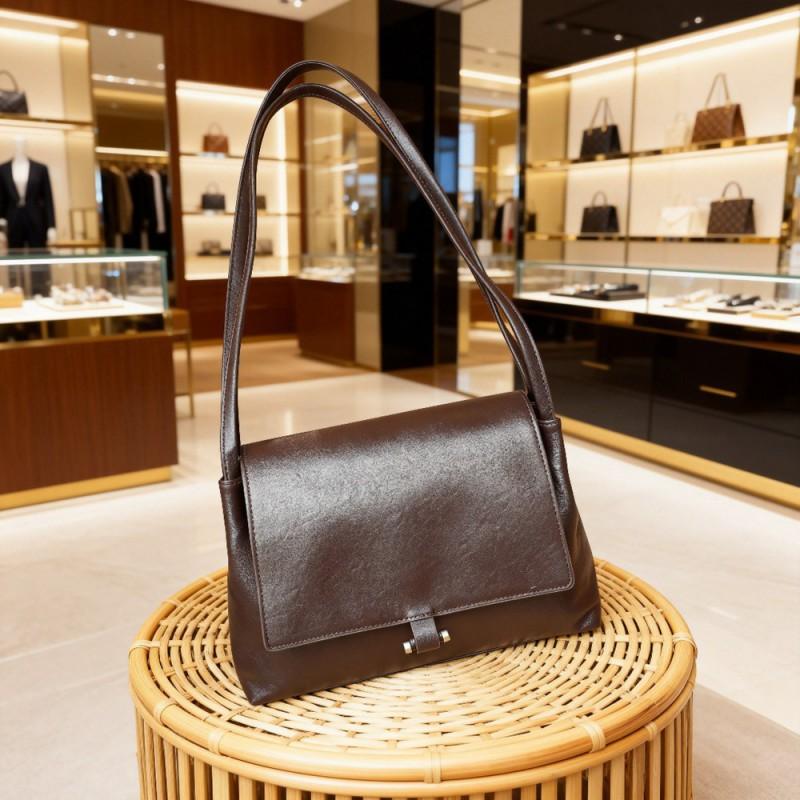 

Premium Niche Small Square Bag Women With A Top Layer Of Vegetable Tanned Cowhide Single Shoulder Underarm Genuine Leather Suitable Commuting 32x11x22CM шоколадный