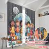 2 Stück, 2D-Flachdruck Vorhang Beliebt Fröhlich Schule 100% Polyester (ohne Stange) Dekorationen Außen Perfekt für Wohnzimmer