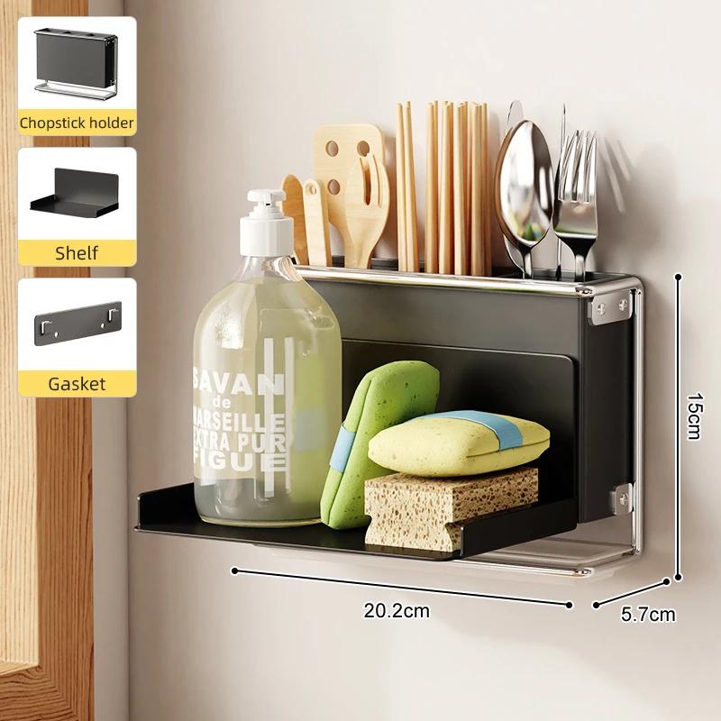 Kitchen Knife Drying Holder With Drainer Integrated Knives Chopsticks Fork Spoon Storage Rack Sink Utensils Organizer Container