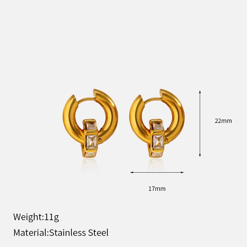 Gold Titanium Steel Earrings Luxury Premium Stainless Steel Gold Hoop Earrings Plated Tarnish Free Ear Jewelry For Women 1