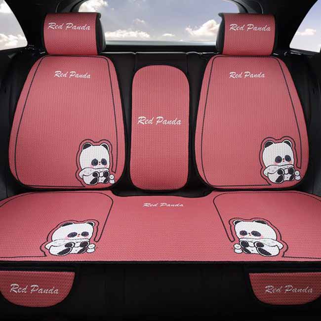 Four-season Models Car Cushion Non-slip Breathable Cartoon Linen Free Car Seat Cushion