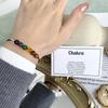 Handmade Natural Crystal Stone Beads Bracelet Black Braided Rope Chakra Jewelry for Women Men Luck Calm Love Gift