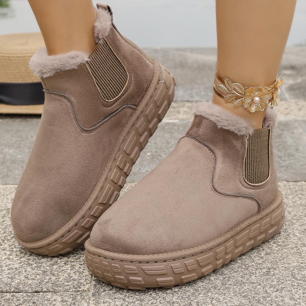 2025 Winter Women Snow Boots Plush Warm Non Slip Waterproof Ladies Flats Sneakers Casual Slip On Female Ankle Boots Botas Mujer