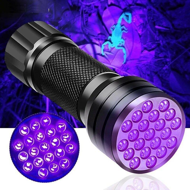 Compact Uv Flashlight With 21 Ultraviolet Leds For Pet Urine Stains Detection And More