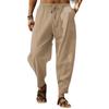 2023 Summer Men's Hip Hop Breathable Cotton Linen Loose Casual Pants