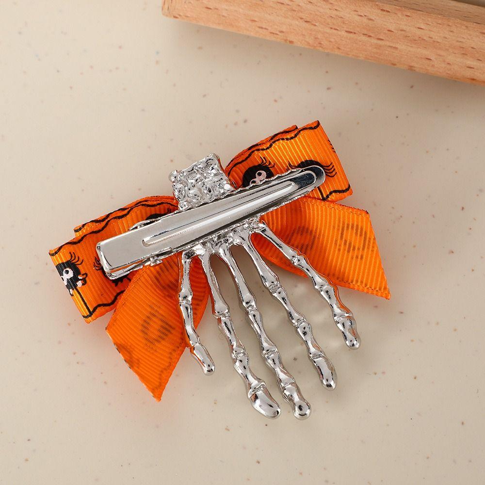 Cloth Ghost Claw Hair Clip Headwear Halloween Hairpin Retro Bow Knot Hair Clip  Back Head