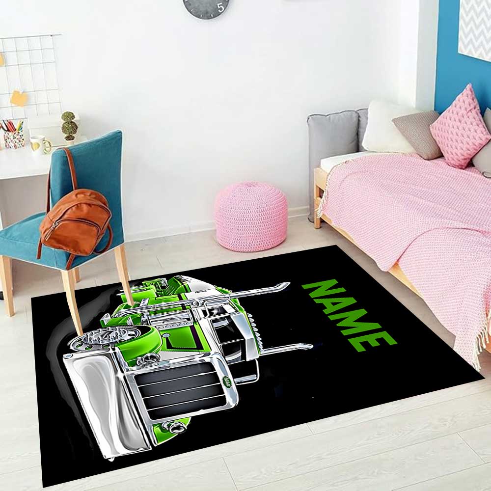 Heavy Trucks Customize your name rug, office chair cushion, home bedroom living room gift.