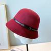 Nový dámský klobouk bucket zimní vlněný vintage elegantní dámský fedora plstěný klobouk módní francouzský buřinkový sombrero vlněný klobouk pokrývka hlavy